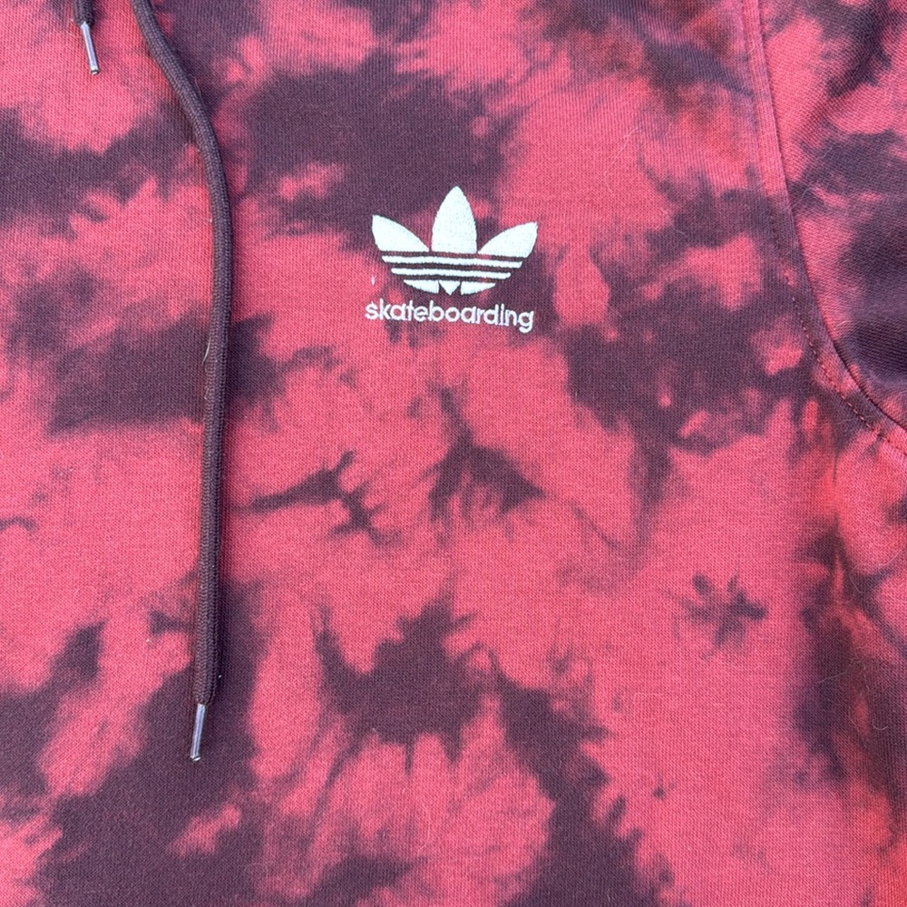Adidas Skateboarding Men's Red Tie Dye Hoodie Sweatshirt Size Small - Picture 4 of 13